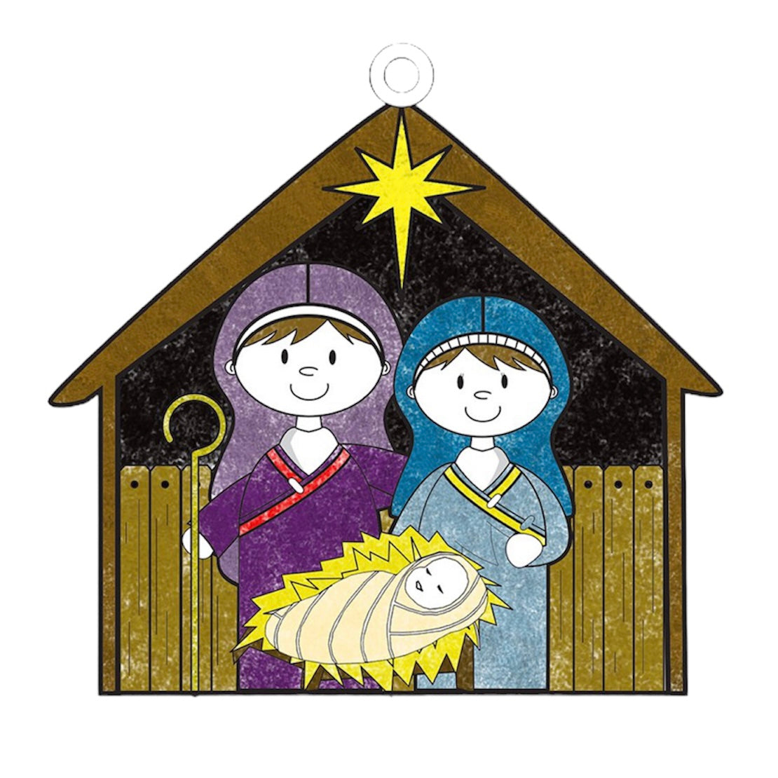 Colour Your Own Nativity Ornament