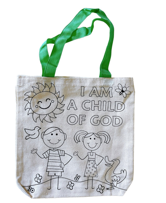 Colour your own tote bag (I am a child of God)