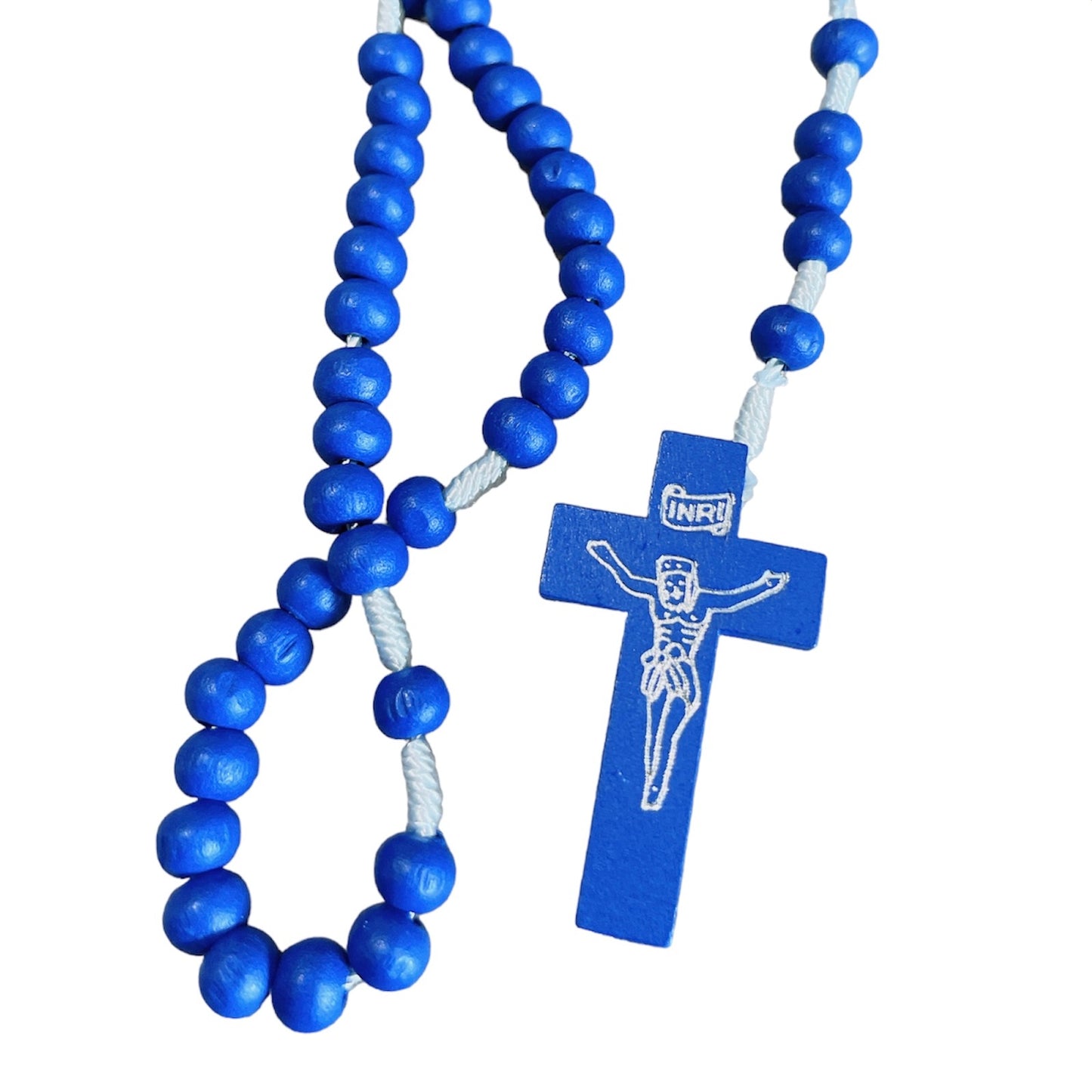 Colourful Corded Wood Rosary