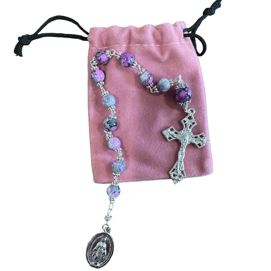 Pink Marble Pocket Rosary